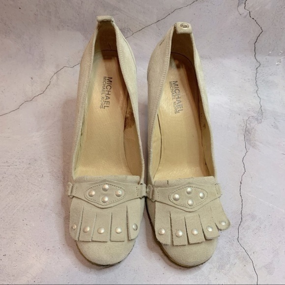 Michael Michael Kors fringe suede heels - Picture 1 of 5